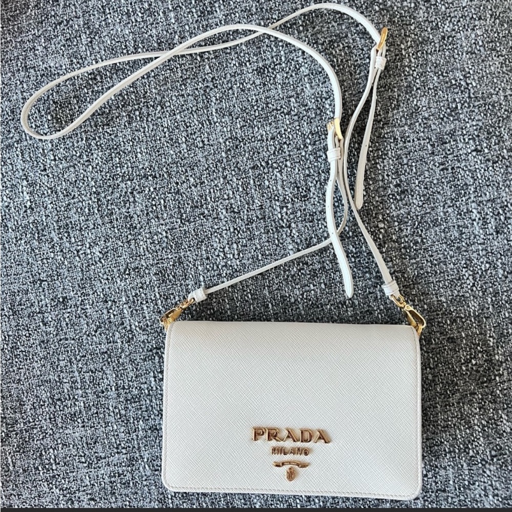 Prada white crossbody